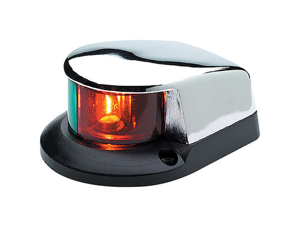 Seachoice Bi-Color Bow Light with Chrome Plated Brass – 4 Inches Long, 12V Marine Navigation Light