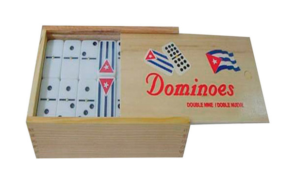 Bene Casa Double Nine Wooden Dominoes Set with 55 Pieces