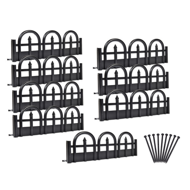 EasyFlex Landscape Edging Kit in Black, 10 ft - Durable Plastic Lawn Border for Garden and Yard Edging