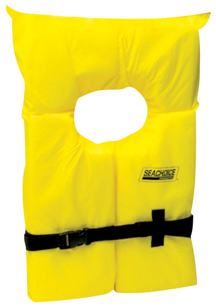 Seachoice Adult Life Vest Yellow - Type II US Coast Guard Approved Flotation Device
