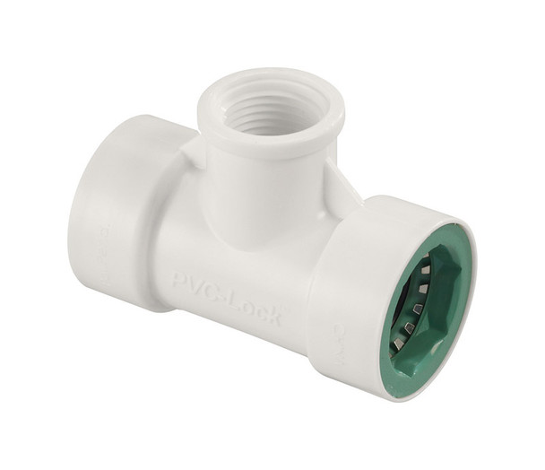 Orbit PVC-Lock 33772 Tee Connector, 1/2 Inch Push to Connect and FPT Fitting for Irrigation Systems