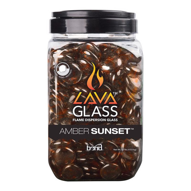 Bond Fire Pit Lava Glass Amber Sunset - Indoor and Outdoor Propane Fire Pit Accessory