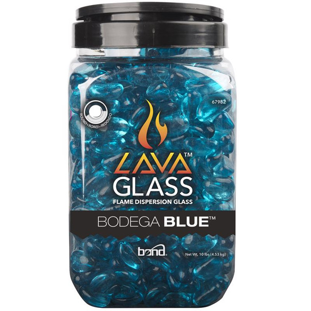 Bond Fire Pit Lava Glass in Bodega Blue - Indoor and Outdoor Propane Fire Pit Accessory