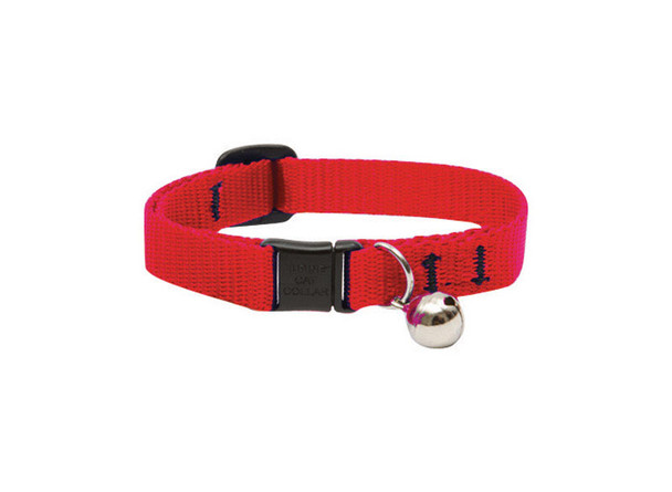 LupinePet Cat Collar, 8-12 Inches, Red – Durable Nylon with Adjustable Fit