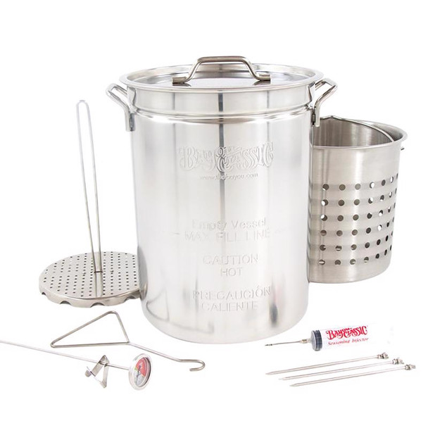 Bayou Classic SS Turkey Fryer with Basket - Polished Finish, Model 1118