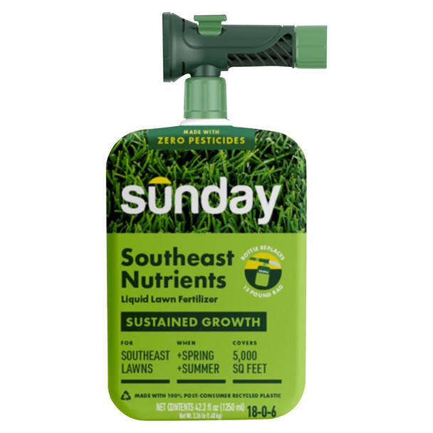 Sunday All-Purpose Lawn Fertilizer Liquid - 42.3 oz Hose End Spray for Medium Lawns