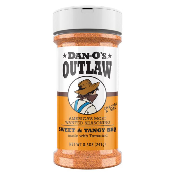 Dan-O's Outlaw Sweet & Tangy BBQ Seasoning, 8.5 oz Bottle