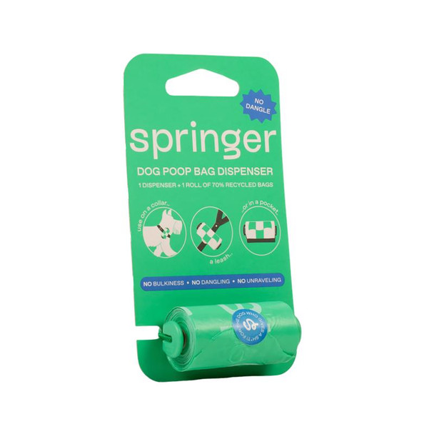 PET WASTE BAG W/DISP GRN