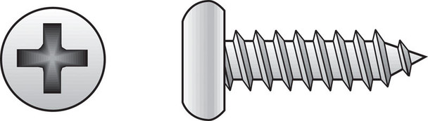 HILLMAN Sheet Metal Screws, Part Number 80020, No. 6 x 1-1/4 inch, Zinc-Plated Steel, Box of 100