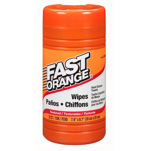 Permatex Fast Orange Citrus Hand Cleaning Wipes - 72 Count Canister for Auto and Sports Maintenance