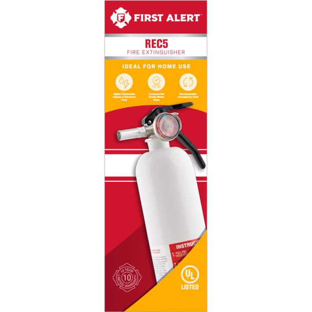 First Alert Fire Extinguisher REC5 – 2 lb Class B:C, OSHA & US Coast Guard Approved