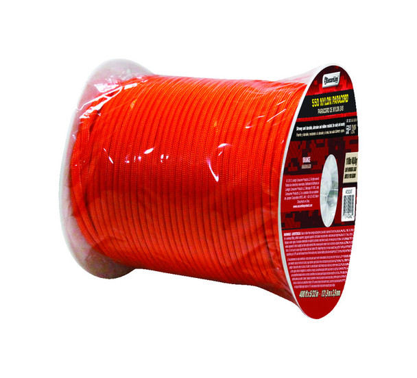 Koch Industries 5541044 5/32 Inch Orange Braided Paracord - 400 Feet, Weather Resistant nylon Rope