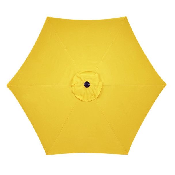Living Accents Market Umbrella Yellow 9' with Tiltable Steel Pole and Polyester Canopy