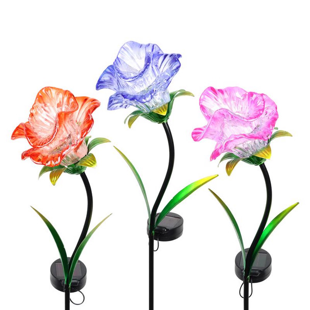 Exhart Solar Garden Stake Set - 12 Pack Outdoor Decorative Stakes