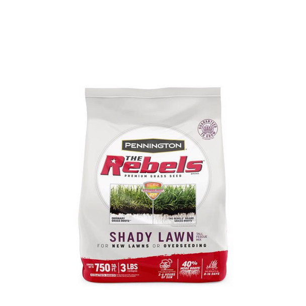 Pennington Rebel TF Shady Tall Fescue Grass Seed – Coated for Dense Shade Lawn Projects, 3 lb Bagged Covering Up to 750 sq ft