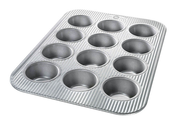 USA Pan Muffin Pan with Nonstick Surface, 12-Cup Capacity, Aluminum Steel Construction
