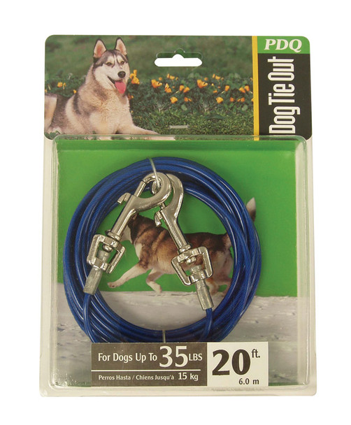DOG TIE OUT 20' BLU MD
