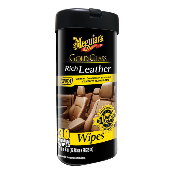 Meguiar's Gold Class Leather Wipes – Convenient Leather Cleaner and Conditioner for Automotive Interiors