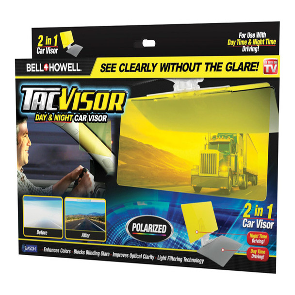 Bell & Howell TacVisor Glare Blocker Yellow Acrylic 11.85 x 6.5 Inches