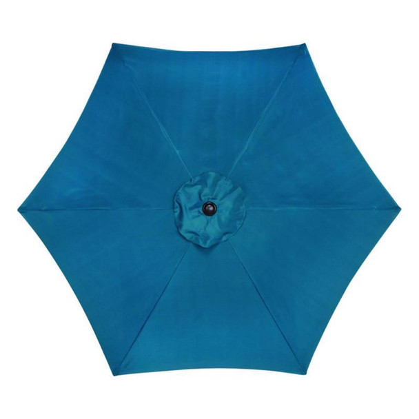 Living Accents 9-Foot Market Patio Umbrella with Teal Polyester Canopy and Tiltable Aluminum Pole