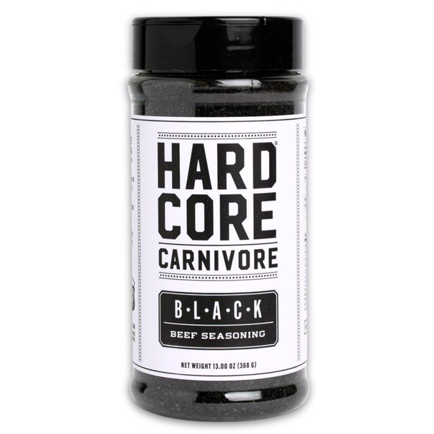 Hardcore Carnivore Black BBQ Rub Seasoning - 13 oz Jar for Grilling and Smoking