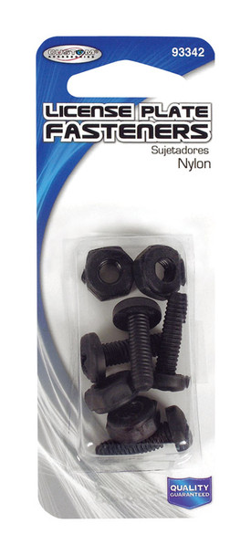 Custom Accessories Nylon License Plate Fasteners, 4-Pack - Black