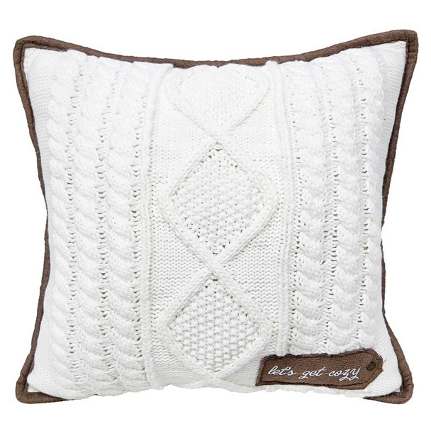CMAS KNIT PILLOW BRW/WH