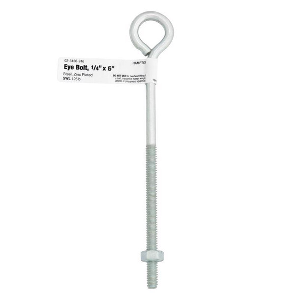 BOLT EYE W/NUT 1/4"X6"