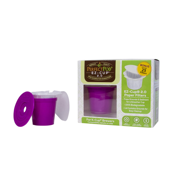 Perfect Pod EZ-Cup 2.0 Refillable Coffee Capsule – Purple, 11-Count Pack