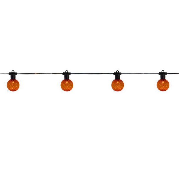 Celebrations G40 Halloween Orange String Lights - 25 LED Bulbs