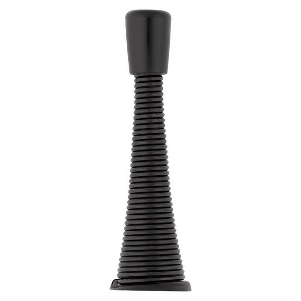 National Hardware N830-581 Matte Black Steel Spring Door Stop - Wall Mount, 0.87 Inch Diameter