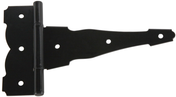 National Hardware N109-037 Ornamental Reverse T-Hinge, 8-Inch, Black Steel Outdoor Face Mount Hinge