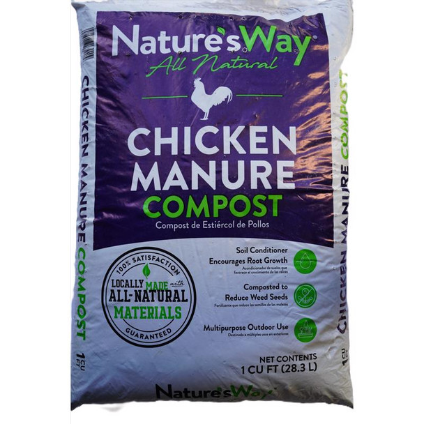 Nature's Way Chicken Manure Organic Fertilizer, 1 Cubic Foot Bag