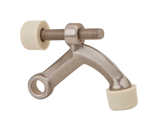 Ives Hinge Pin Door Stop with Satin Nickel Finish – Brass Construction, Mounts to Door