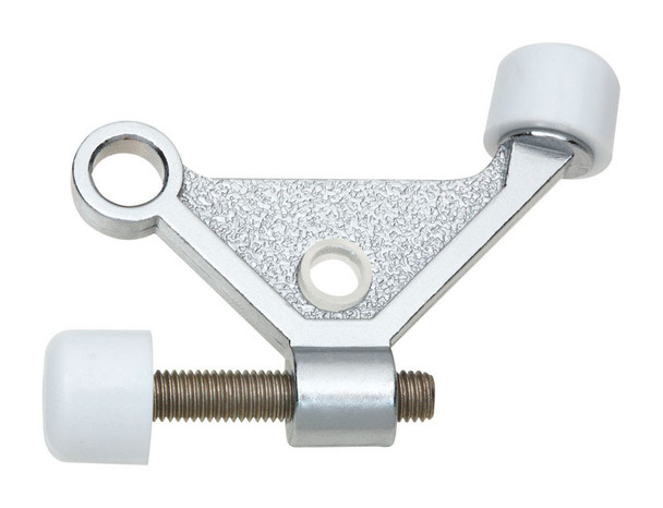 National Hardware N274-084 Satin Chrome Hinge Pin Door Stop - Zinc with Rubber Tip