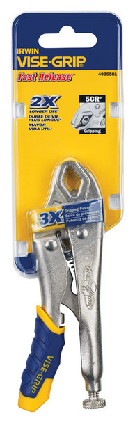 IRWIN Fast Release Curved Pliers 5-Inch - Locking Pliers with Comfortable Grip