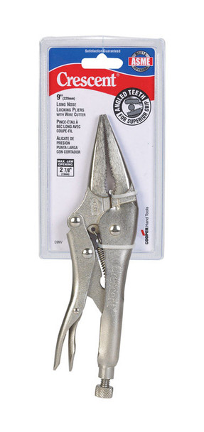 Crescent 9-Inch Long Nose Lock Pliers with Built-In Wire Cutter
