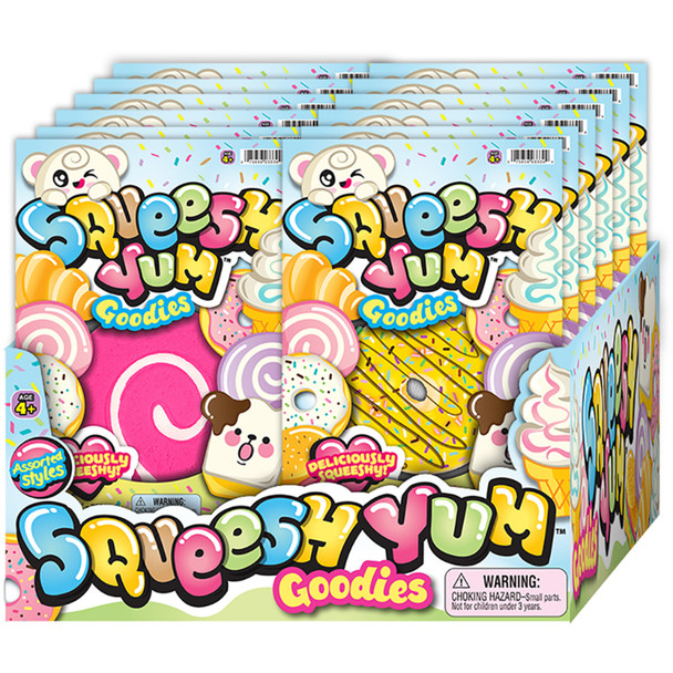 Squeesh Yum Assorted Foam Squeeze Toys - Pack of 12 Kids' Toys for Children