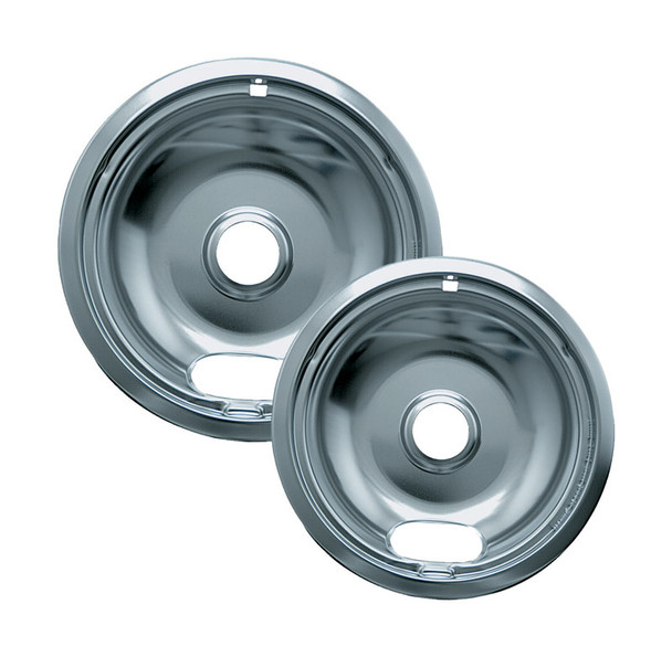 Range Kleen Chrome Drip Pan Set (Part Number 12562X) - 8 Inch Stainless Steel Replacement Drip Bowls for Electric Ranges, Pack of 2