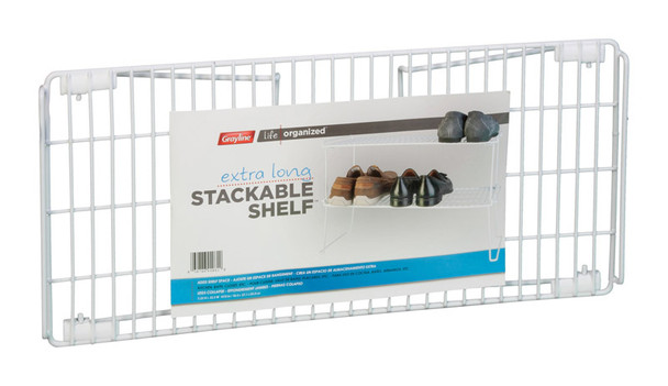 Grayline Life Organized Stacking Shelf EX-Long with White Finish