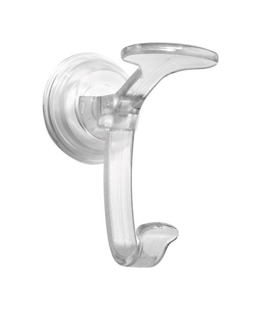 iDesign Power Lock Clear Suction Cup Hooks - 4.1 Inch Height, 6.5 Inch Length