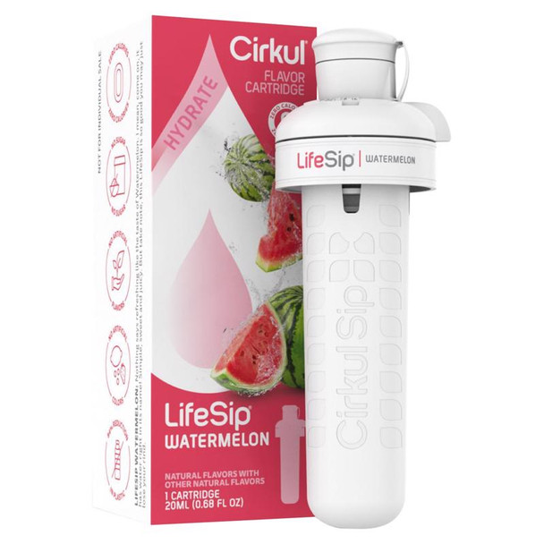Cirkul LifeSip Watermelon Flavor Cartridge - Liquid Water Flavor for Cirkul Bottles