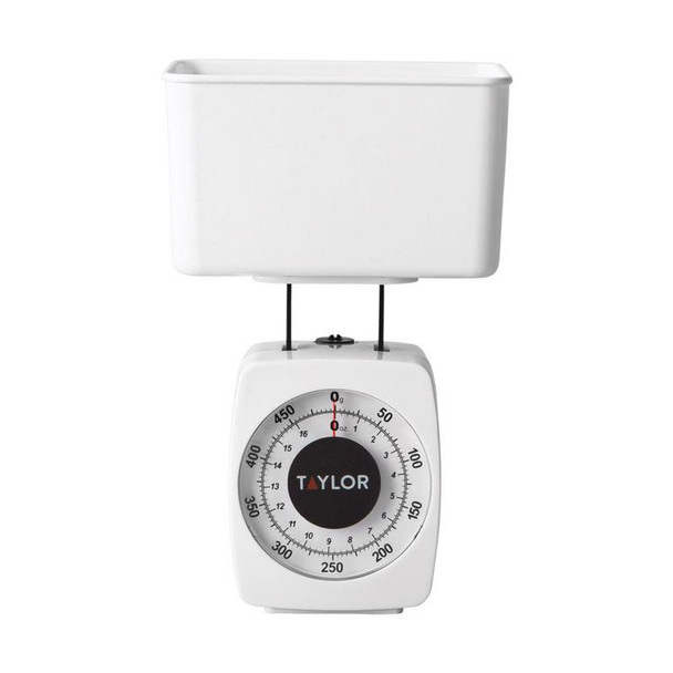 Taylor Diet Scale 1 lb Capacity - Analog Food Scale with White Plastic Finish
