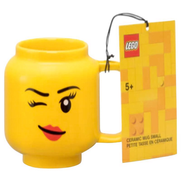 LEGO Winking Girl Yellow Mug 7.6 oz - Ceramic, Microwave Safe, BPA Free
