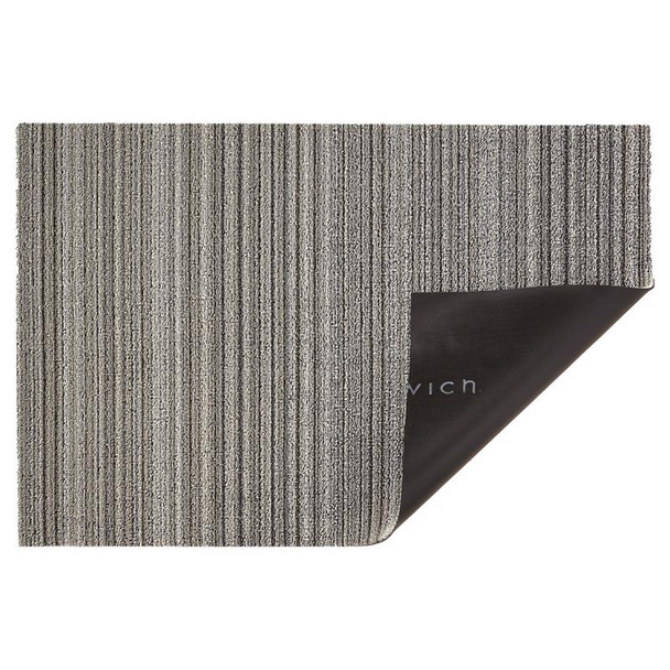 Chilewich UTL Mat Gray/White Skinny Stripe 2 ft. x 3 ft. Indoor/Outdoor Utility Mat