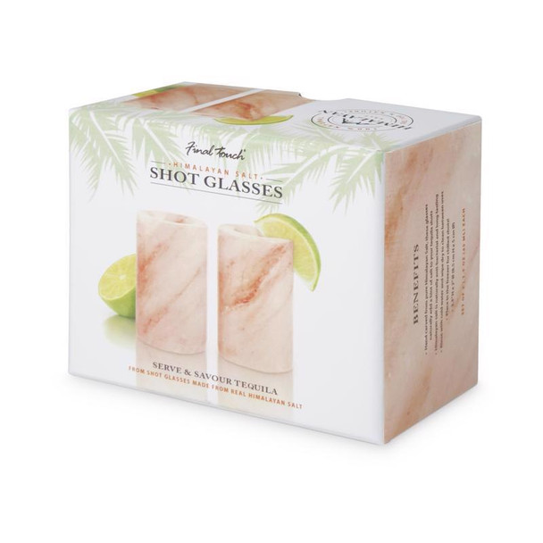 Final Touch Himalayan Salt Shot Glasses Set of 2, 1.5 oz Pink Barware