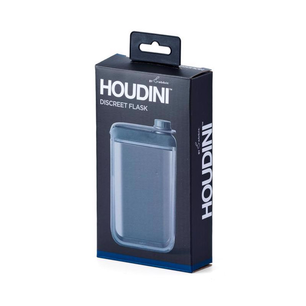 Houdini 7.25 oz Black and Clear Plastic Flask – Durable and Dishwasher Safe