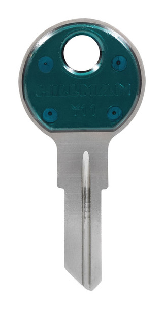 Hillman Brass House and Office Key Blank with Green and Silver Color, Model 86248