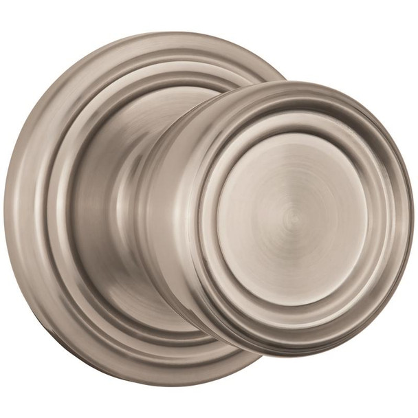 Brinks Single Cylinder Passage Door Lock with Knob - Satin Nickel Finish, Model 23045-119