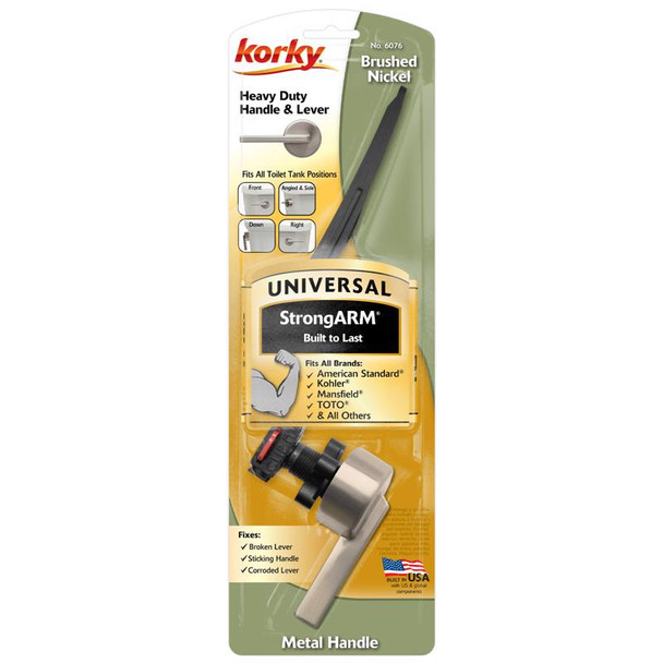 Korky Tank Lever in Black and Silver Finish, Model 6076BP